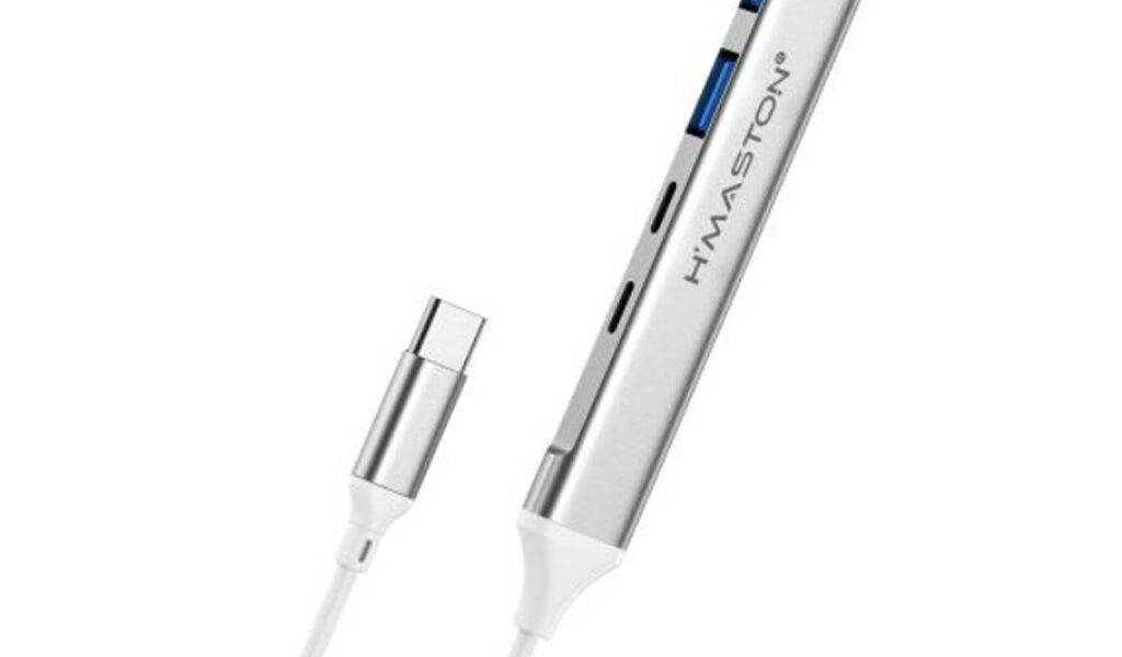 H'maston ZHQ-22 BT Tipo C Hub Adaptador 5 Em 1 USB Com USB3 .0