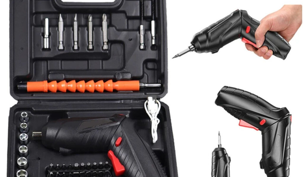 Kit Parafusadeira Doméstica com maleta Leve Portátil USB Recarregável airer