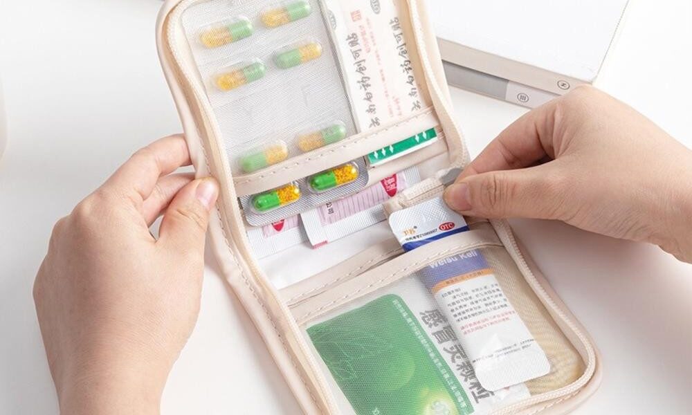 Mini Bolsa De Remédios Para Viagem , Organizadora De Suprimentos Médicos , Kit Portátil Viagens , Carro , Casa , Acampam