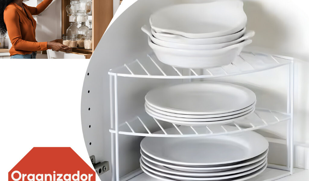 Organizador Prateleira Divisória de Armário Cozinha Organizador de Armário Aramado