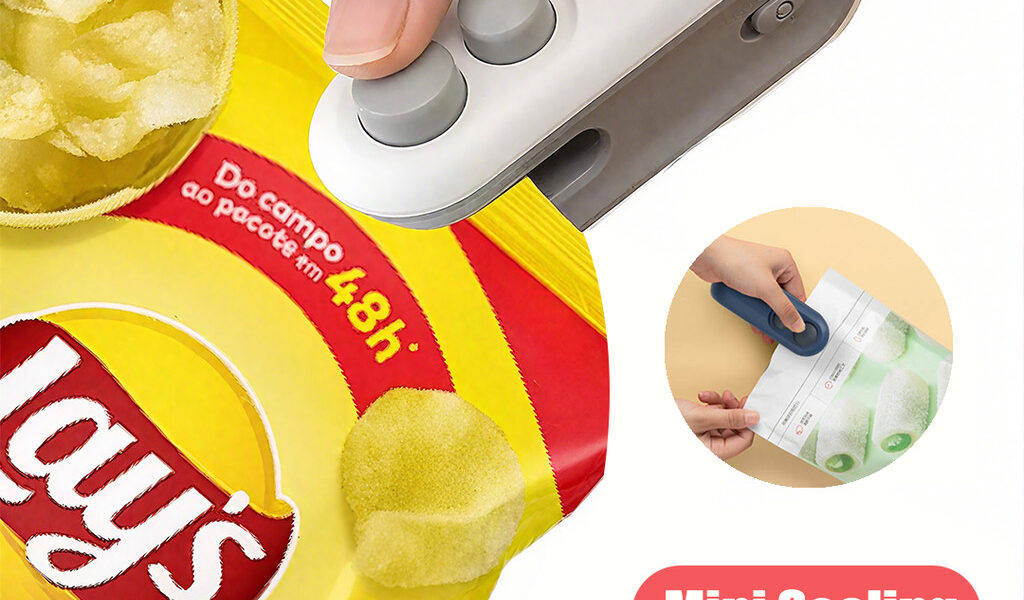 Mini Máquina Seladora Portátil 2 Em 1 Saco Plástico Embalagen Carregamento Usb Elétrica