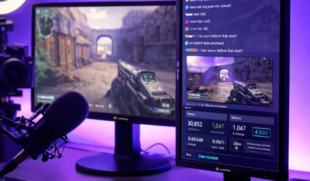 Monitor 19 Polegadas Streamers Live Chat Ajustável Giratória Preto