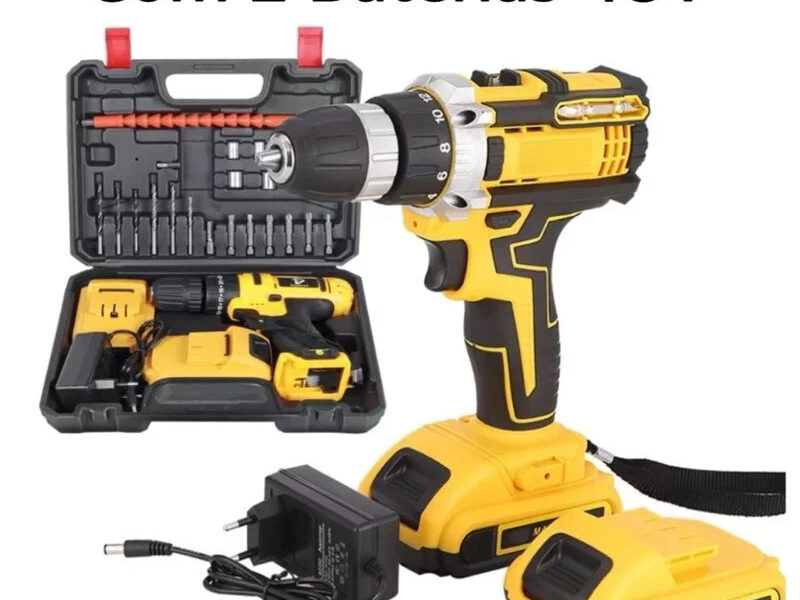 Parafusadeira Furadeira 18V/48V 2 Baterias Com Maleta e Acessorios Completo